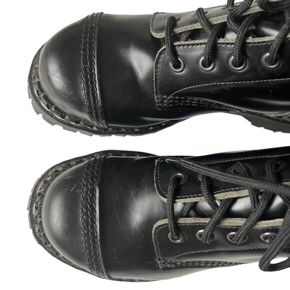 Original Gripfast Black Cap 6 Eye Steel Toe Leather Combat Boots Size 3.5 UK - Picture 6 of 14